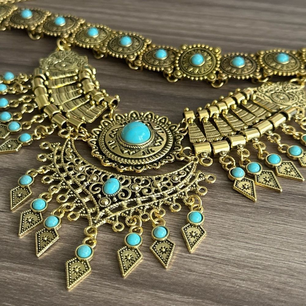 Boho Statement Necklace Q299 - Picture 3 of 6